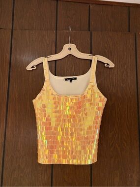 Japon et Chine Iridescent Peach Sequin Tank
